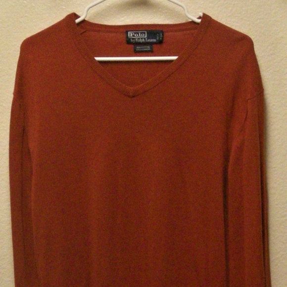 Polo Ralph Lauren Other - RALPH LAUREN POLO L/S BURNT ORANGE V- NECK SWEATER